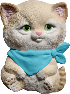 Kitten with Bandana Plaster Plaque