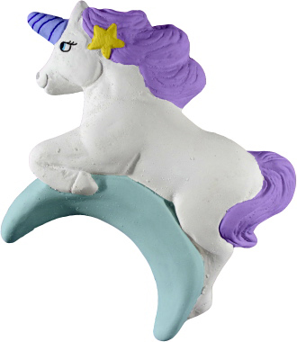 Unicorn on Crescent Moon Plaster Plaque