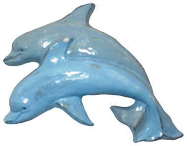 Two Dolphin Plaster Plaque