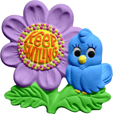 Keep Smiling Flower Plaster Plaque