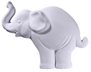 Elephant with Trunk up Plaster Plaque