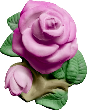Rose with Leaves Plaster Plaque