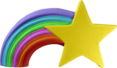 Star and Rainbow Large Plaster Plaque