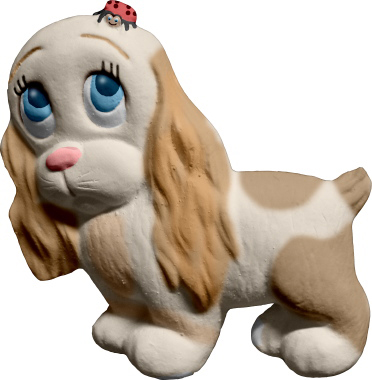 Puppy with Ladybug Plaster Plaque