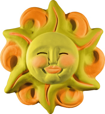 Wispy Sun Face Plaster Plaque