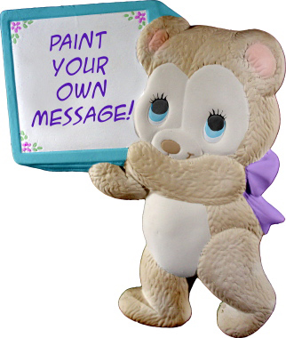 Bear with Message Board Plaster Plaque