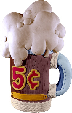 5 cent Soda Mug Plaster Plaque