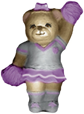 Cheerleader Bear Plaster Plaque