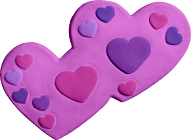 Two Heart Covered Hearts Plaster Plaque