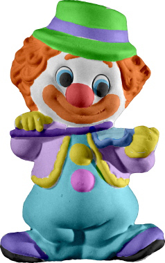 Clown with Violin Plaster Plaque