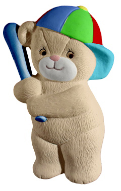 Baseball Bear Plaster Plaque
