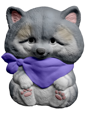 Raccoon with Bandana Plaster Plaque