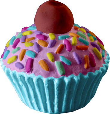 Cupcake with Cherry Plaster Statue