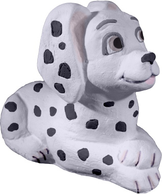 Dalmatian Lying Down Plaster Statue