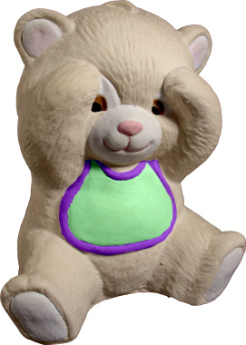Peek a boo Bear Plaster Statue