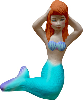 Mermaid Seated Plaster Statue