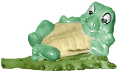 Turtle Lying on Leaf Plaster Statue
