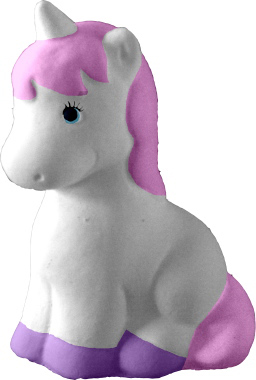 Unicorn Baby Sitting Up Plaster Statue