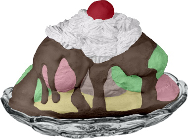 Banana Split with Glass Dish Plaster Statue