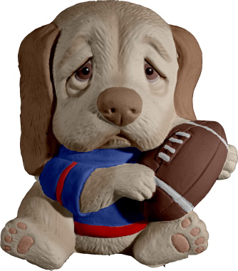 Football Critter Puppy Plaster Statue