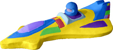 Rocket Boy Plaster Statue