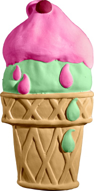 Ice Cream with Cherry Plaster Plaque