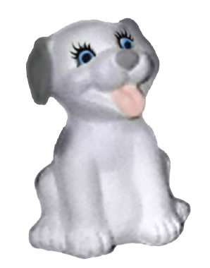 Happy Puppy Plaster Statue