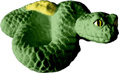 Curled up Snake Plaster Statue