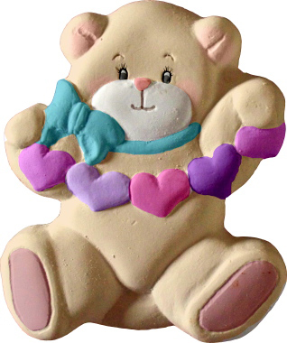 Bear with Heart Strand Plaster Plaque
