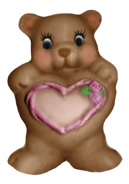 Bear with Heart Plaster Statue