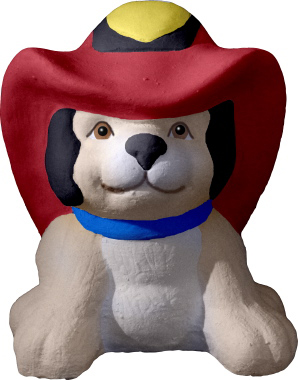 Fire Puppy Plaster Statue