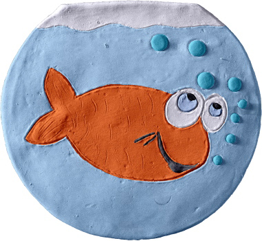 Fish in Bowl Plaster Plaque