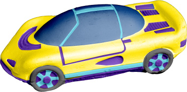 Race Car Plaster Statue a