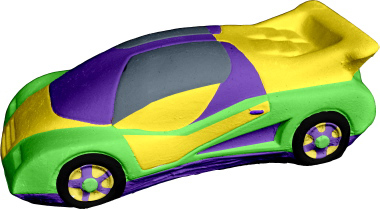 Race Car Plaster Statue e