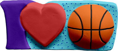 I Love Basketball Plaster Plaque