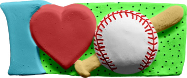 I Love Baseball Plaster Plaque