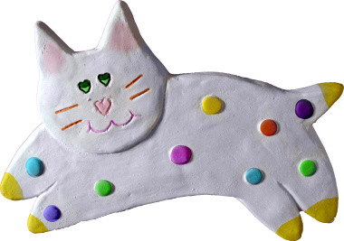 Spotted Cat Plaster Plaque