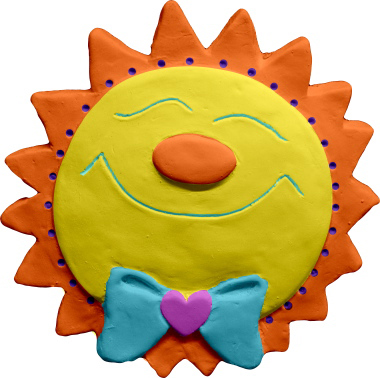 Sun with Bow Plaster Plaque