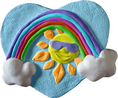 Sun Shades on Heart Rainbow Plaster Plaque