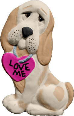 Love Me Dog Plaster Plaque