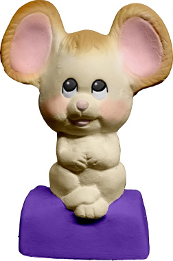 Mouse on Base Plaster Statue