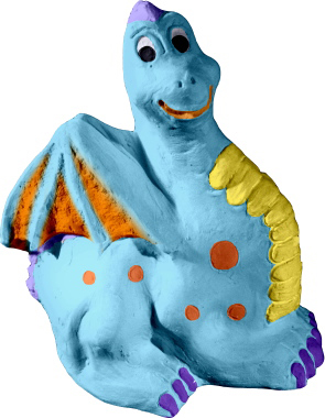 Baby Dragon Plaster Statue