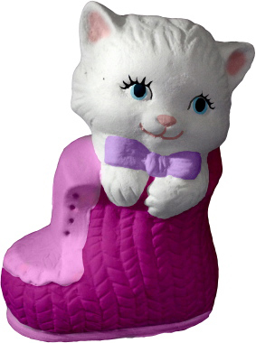 Cat in Bootie Plaster Statue