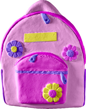 Backpack with daisies Plaster Plaque