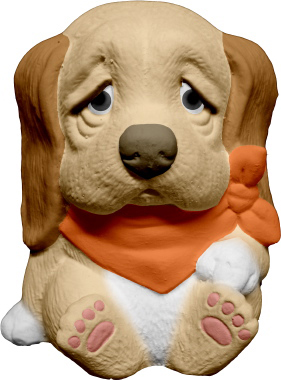 Dog with Bandana Plaster Statue