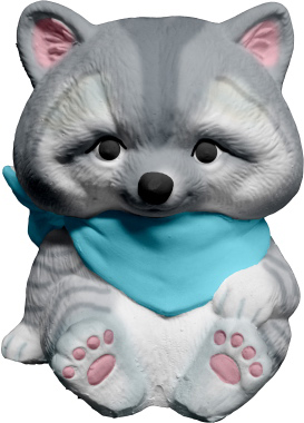 Raccoon with Bandana Plaster Statue