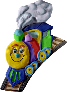 Train on Tracks Plaster Plaque