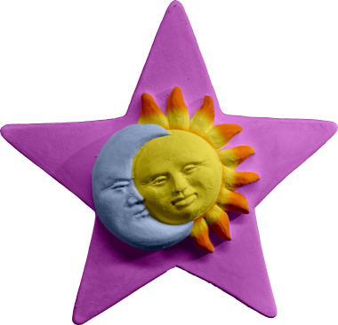 Moon and Sun Star Plaster Plaque