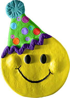Party Hat Happy Face Plaster Plaque
