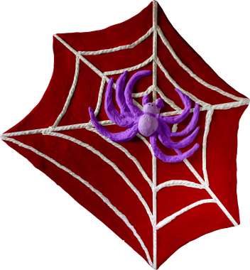 Spider on Web Plaster Plaque